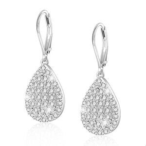 14K Gold Plated Sterling Silver Heart Waterdrop  Dangle Earring for Women